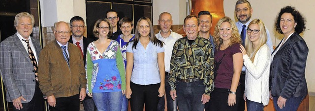 Vorstandsarbeit bei der Stadtkapelle h...aberer (links) mit seiner Mannschaft.   | Foto: Stadtkapelle