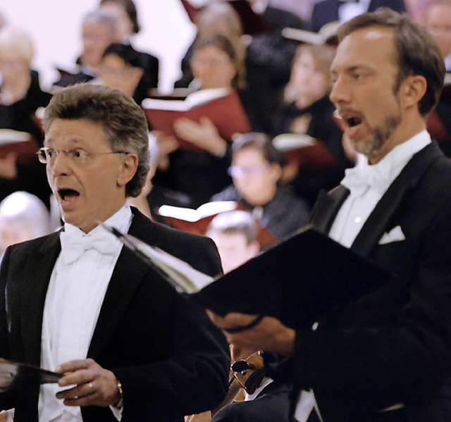 Zwei von drei hervorragenden Solisten: Armin Kolarczyk und Bernhard Grtner.   | Foto: Gertrude Siefke