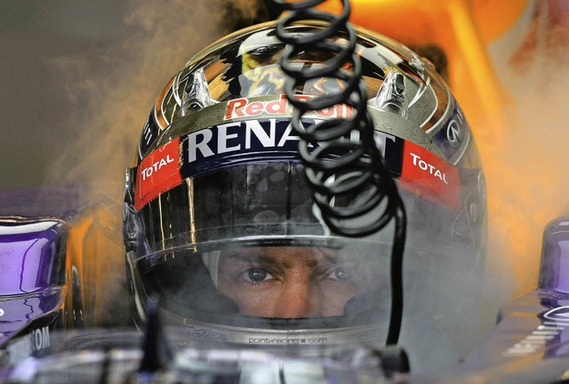 Der Blick des Seriensiegers: Sebastian Vettel beim Grand Prix in Austin  | Foto: afp