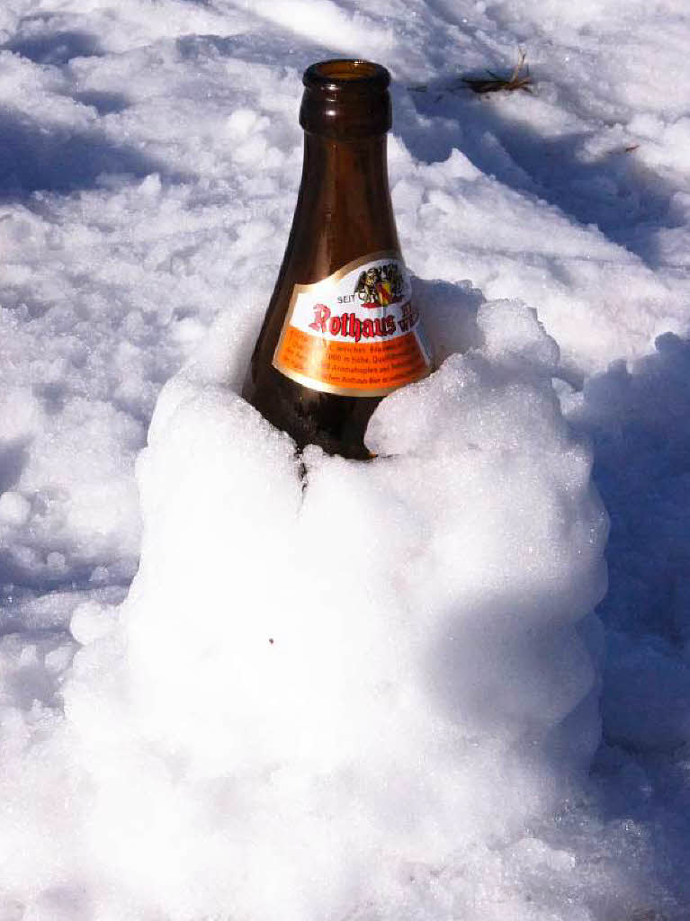 Das Bier bleibt dabei schn kalt.