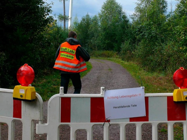 Das Betretungsverbot rund um das Windrad ist aufgehoben worden.  | Foto: Stadt Lahr