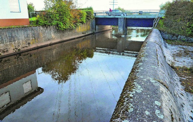 Das Regenrckhaltebecken bei Marbach soll nicht saniert werden.   | Foto: Hahne