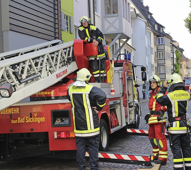 Die Freiwillige Feuerwehr Bad Sckinge...en auf ihr Material verlassen knnen.   | Foto: Michael Saurer