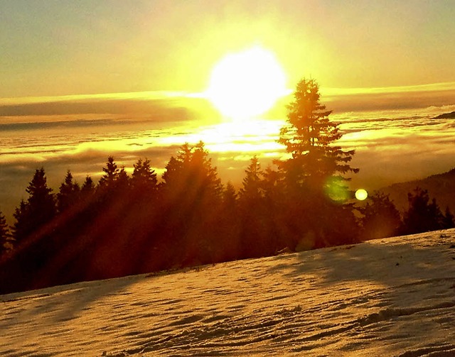 Die untergehende Sonne vom Feldberg aus.  | Foto: Paul G. Wiesenberg