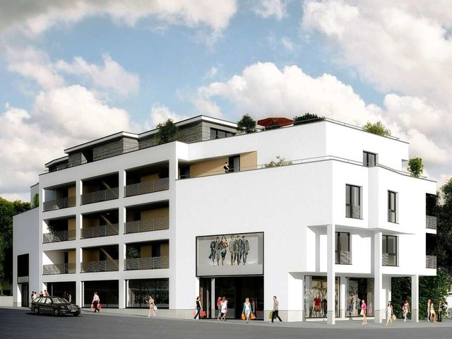So soll das neue Wohn- und Geschfthaus &#8222;Bahnhofseck&#8220; aussehen.  | Foto: Architekturbro Ruch