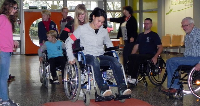 Achtklssler ben mit dem Rollstuhl.   | Foto: ZVG