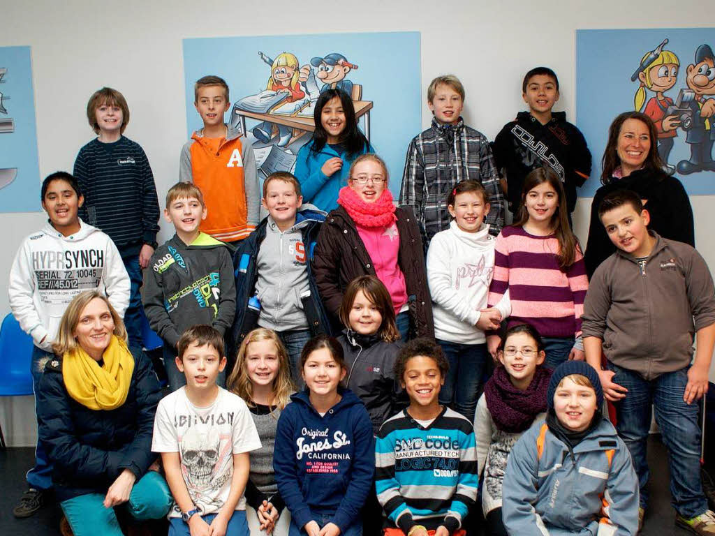 Die Klasse 4b der Anne-Frank-Grundschule Freiburg mit ihrer Lehrerin Sonja Dorau. Die Klasse 4b der Anne-Frank-Grundschule Freiburg mit ihrer Lehrerin Sonja Dorau.