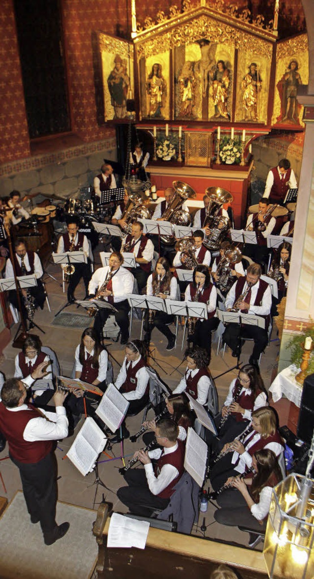 Ein Kirchenkonzert gab die Musikkapelle Wallburg.    | Foto: Heidi Fssel