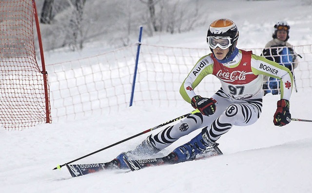 Rasant in den Skiwinter: Tobias Baur v...eim National-Junior-Race in Sdtirol.   | Foto: Junkel