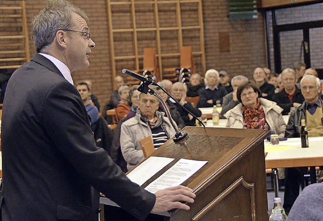 Dieter Hahn bei seinem Rechenschaftsbericht  | Foto: tanja bury