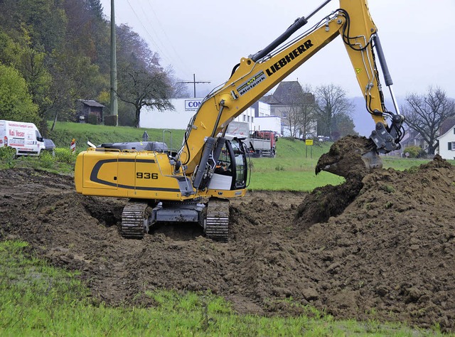 Der Bau des Schwrstdter Nahversorgungsgebiets hat begonnen.  | Foto: Peter Gerigk