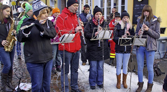 Musiker der Trachtenkapelle Prg sorgten fr gute Stimmung.   | Foto: wehrle