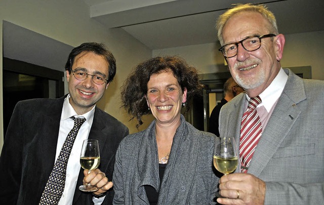 Paul Barone (von links), Annette Mlle...iburgunder trocken von Sankt Andreas   | Foto: robert ullmann