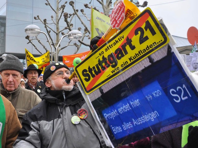 Gegner von Stuttgart 21  | Foto: dpa