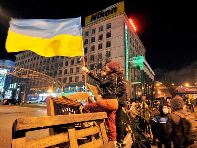 Barrikaden in Kiews Regierungsviertel  | Foto: AFP