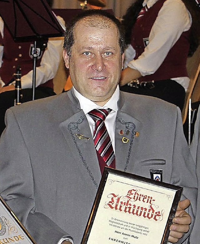 Armin Mutz gehrt seit 40 Jahren der Musikkapelle Ringsheim an.  | Foto: Adelbert Mutz