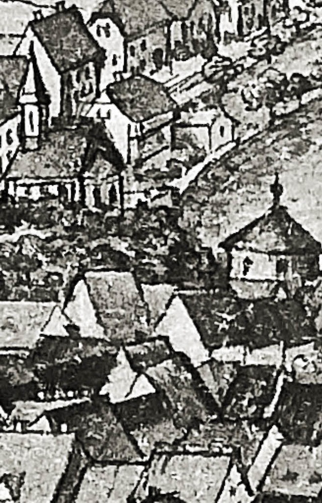 Die erste Ansicht der evangelischen St...sem Bildausschnitt von 1863 zu sehen.   | Foto: Richard Kaiser