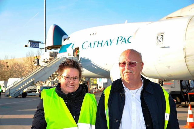 Harald Feeser, Chef der Achkarrer Firm..., und seine Tochter Tamara-Nadine Kaag  | Foto: Luftfahrt ohne Grenzen