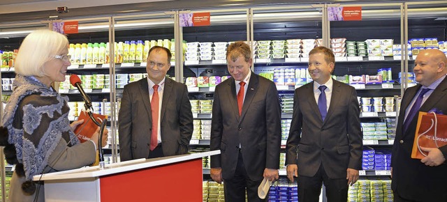 Erffnung des Rewe-Center in der Galer...chmidt (Regionalleiter Rewe Sdwest).   | Foto: Nikolaus Trenz