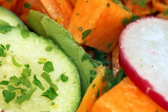 Nein, nur von Salat und Gemse muss si...davon gehrt auf jeden Fall mit dazu.   | Foto: DPA