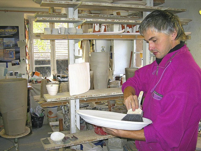 Markus Klausmann bei der Arbeit in Siensbach.   | Foto: Eberhard Weiss