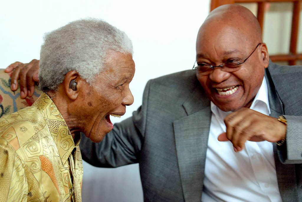 2010: Nelson Mandela mit dem heutigen Prsidenten von Sdafrika, Jacob Zuma