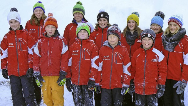 Gletscher: Die jungen Fahnenfahrer des Skiclubs Neustadt  | Foto: Peter Stellmach