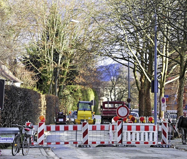 Vollsperrung in der Kartuserstrae, zur Zeit beim Camping Hirzberg.   | Foto: Thomas KUnz