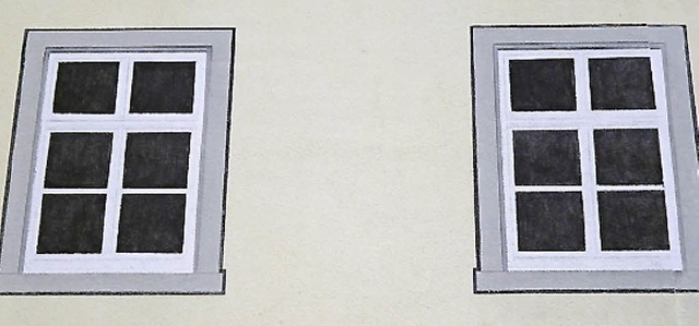 Schein und Sein: Zwei aufgemalte Fenster.  | Foto: Thomas Mutter