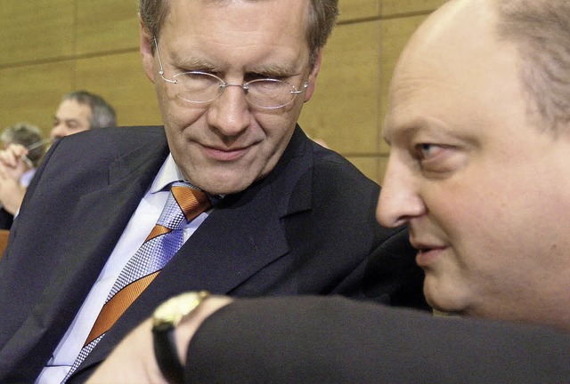 Ein Gespann, das es nicht mehr gibt: C...Glaeseker 2008 im Landtag von Hannover  | Foto: dpa