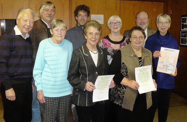 Beim  Evangelischen Singkreis Hausen w...Bhler und Irmgard Brust (von links).   | Foto: Klaus Brust