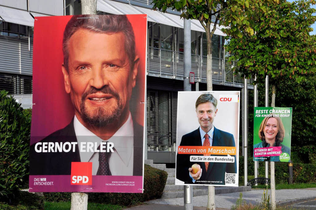 E wie Erler: Nach vier Siegen in Folgre rutschte Gernot Erler (SPD) bei der Bundestagswahl auf  30 Prozent der Stimmen ab.  Matern von Marschall gewann fr die CDU das Direktmandat im Wahlkreis Freiburg.