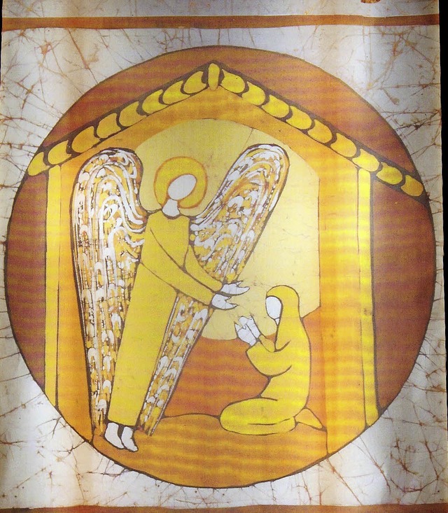 Der Engel Gabriel erscheint bei Maria ...ema des Ringsheimer  Adventsfensters.   | Foto: A. Mutz