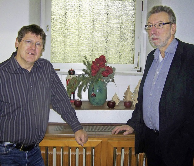 Michael Schultes und Klaus Laxander, d... sonst allein zu Hause sitzen wrden.   | Foto: Sylvia Timm