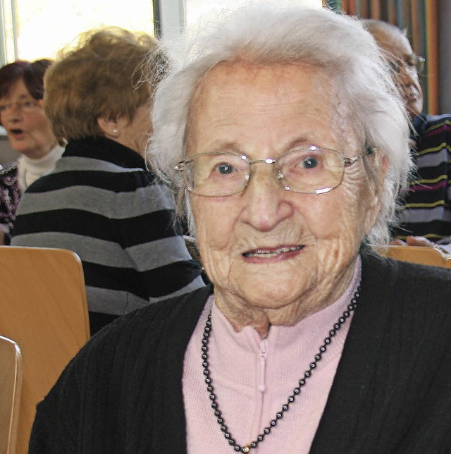 Anna Ganter, mit 101 Jahren die ltest...in, besuchte den  Seniorennachmittag.   | Foto: Schneider
