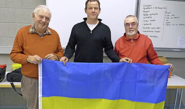 Lothar Fleck, Udo Pfister  und Gottfri...inischen  Ternopil und wollen helfen.   | Foto: Claudia Bachmann-Goronzy