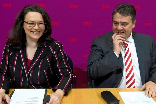 SPD-Chef Gabriel besttigt Ministerliste seiner Partei
