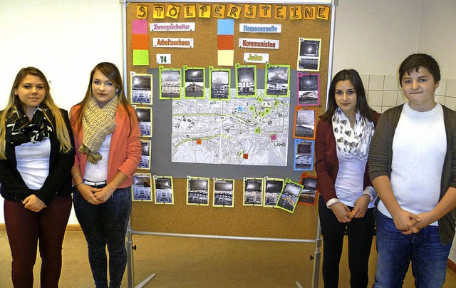 Tijana Babic, Gina Berkemann, Artina S...t dem Thema Stolpersteine beschftigt.  | Foto: Schule