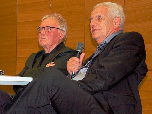 Auf dem Podium zu Lrrachs  &#8222;wil...und Rainer Stickelberger (von links).   | Foto: Ehrentreich