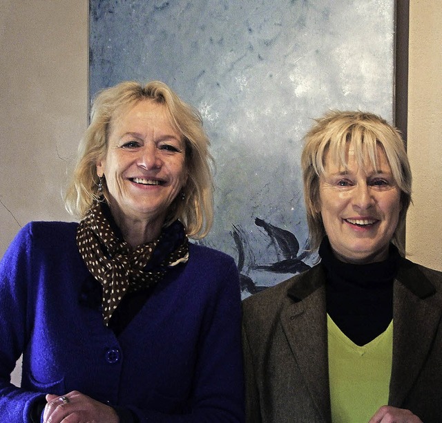 Doppelausstellung im Steinener Vogtshaus: Ulrike Jrg (links) und Ulli Obrecht   | Foto: David-Wenk