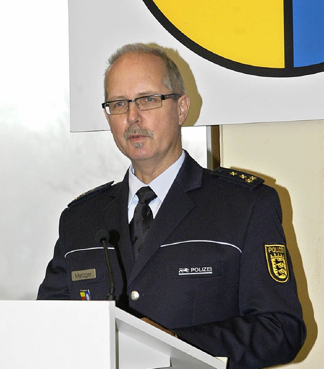 Leitender Polizeidirektor  Metzger mel...n Lahr in einer Dienstversammlung ab.   | Foto: bereitschaftspolizei