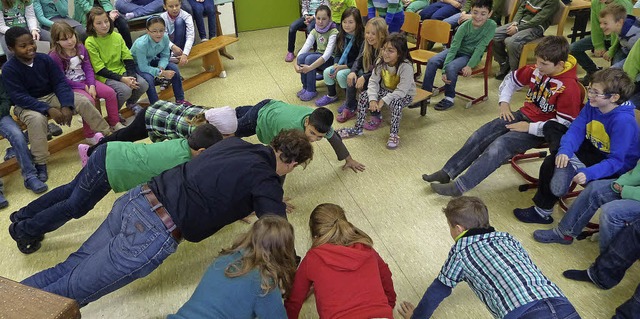 Wenn der Autor sich verlesen hatte, mu... Pongs von den Marcher Grundschlern.   | Foto: Claudia Bachmann-Goronzy