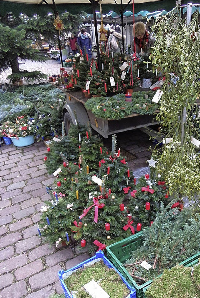 Wer keinen Platz hat fr einen groen ...ndet auf dem Wochenmarkt auch kleine.   | Foto: Meyer