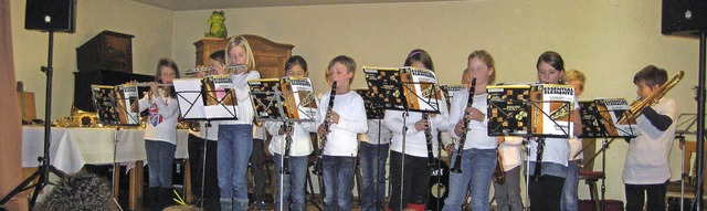 Voll konzentriert: Die jungen Musiker der Bleibacher Blserklassen.  | Foto: Birgit Deubler