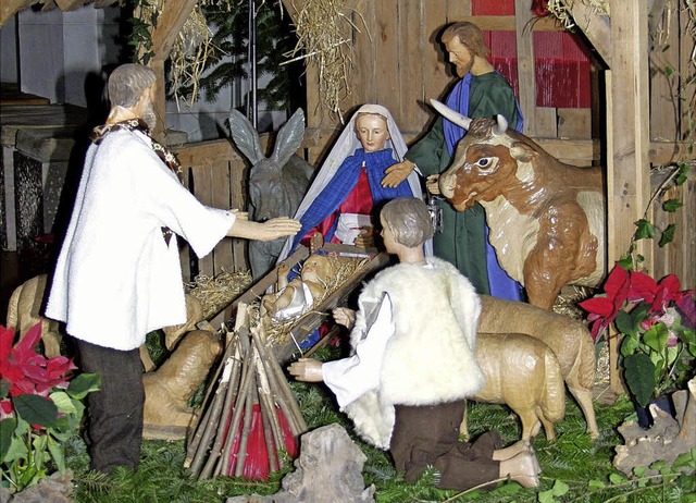 Die Weihnachtskrippe von St. Georg str...fe erwartet eine absolut ruhige Zeit.   | Foto: Martina Weber-Kroker