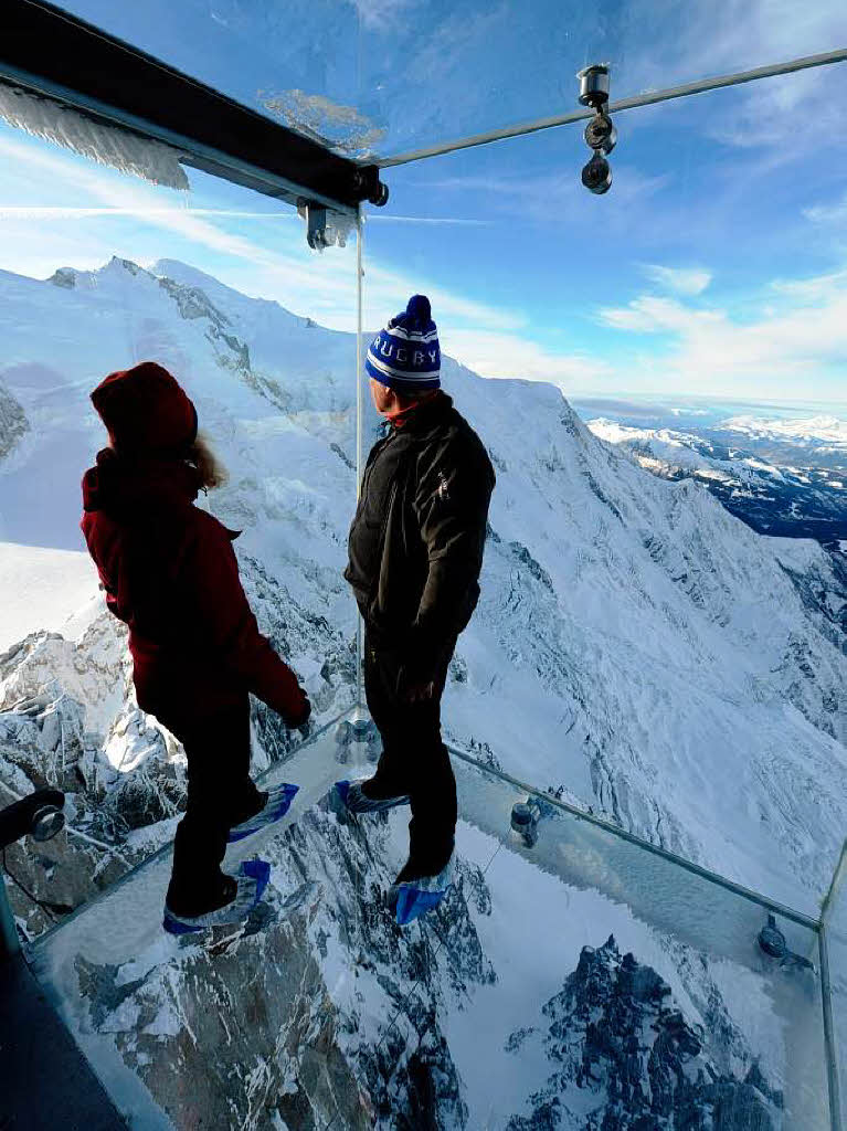 Nur fr Schwindelfreie: Der Skywalk in Chamonix