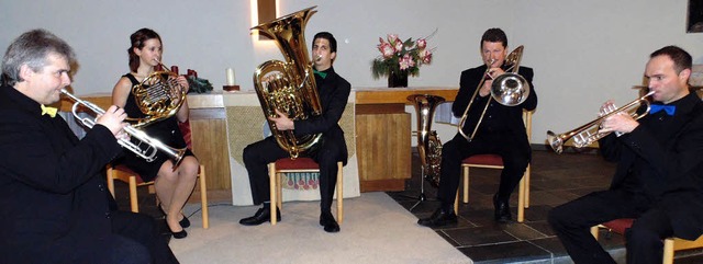 Das sind  &#8222;Brassant&#8220;: Chri...pielten in der Wehrer Friedenskirche.   | Foto: Michael Gottstein