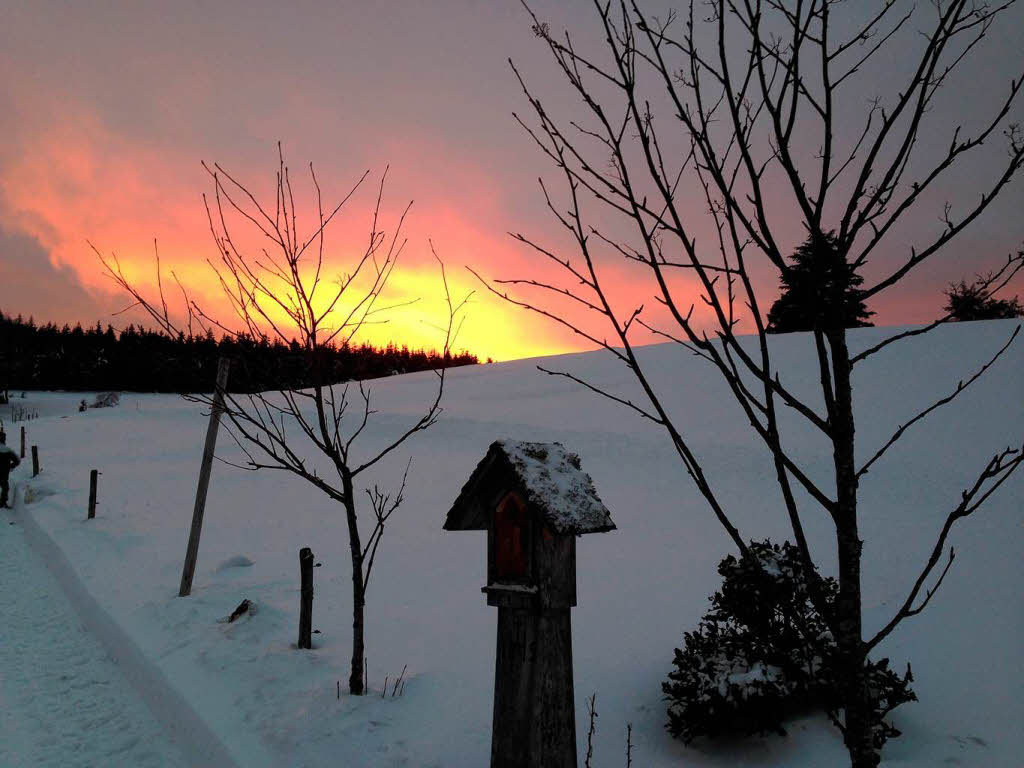 Dezember: Schne Abendstimmung am Rohrhardsberg.