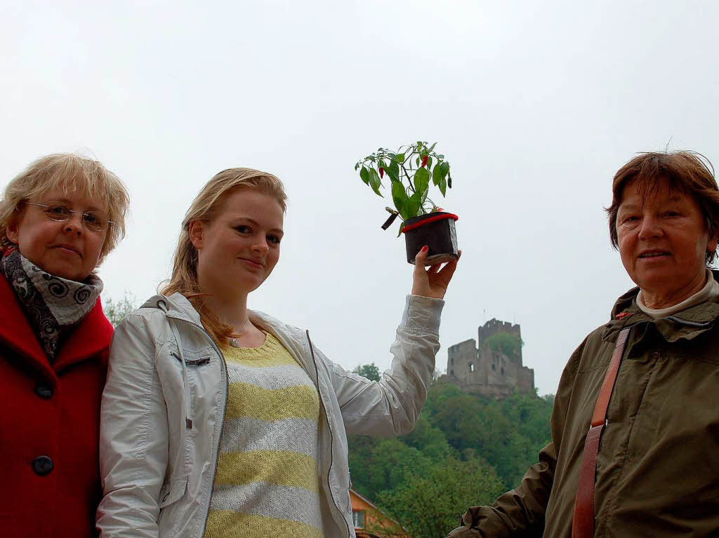 Mai: Die rote Chili vor der Kastelburg ist das Erkennungszeichen der neuen „Initiative Essbare Stadt Waldkirch“.