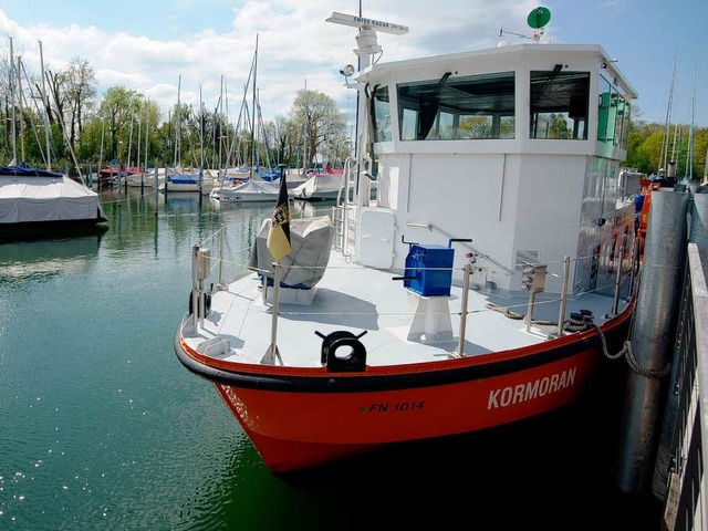 Das Forschungsschiff Kormoran des Inst...hung  in Langenargen im Bodenseekreis   | Foto: dpa